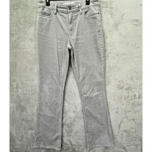 Lands' End Women's Gray Corduroy Mid Rise Bootcut Tall Casual Stretch